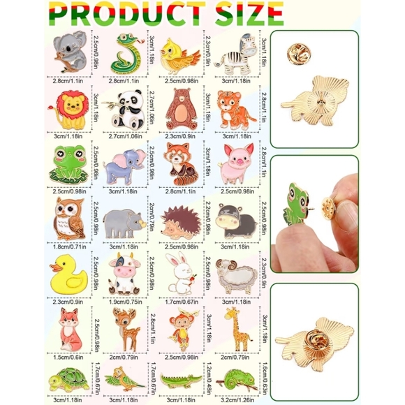 Cute Animal Enamel Pins - Choice Of One - Picture 2 of 2